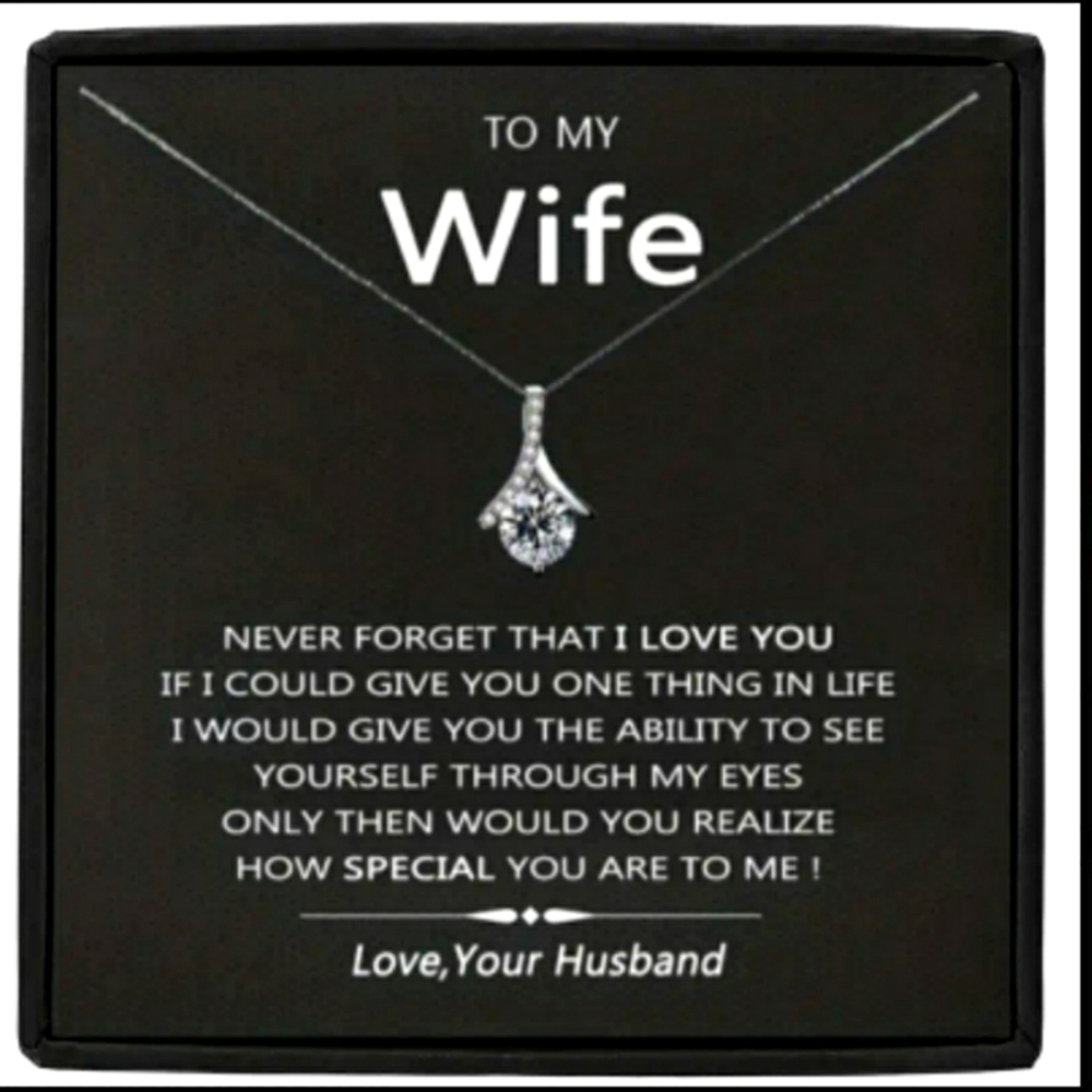 Rhinestone Pendant Necklace Gift Box For Wife